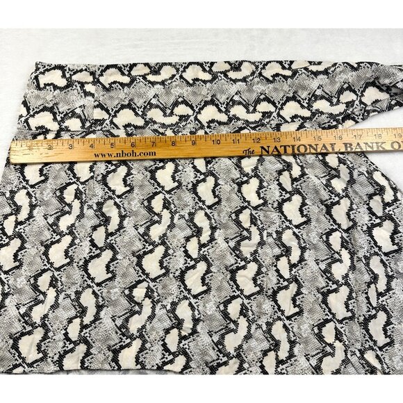 Vix PaulaHermanny Snake Print Wrap Mini Skirt Sz M – Adjustable Tie Waist - Picture 10 of 11